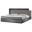 Pemberly Row Poplar Wood Queen Platform Bed in Black/Zebra Gray
