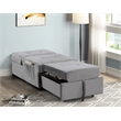 Pemberly Row Velvet Adjustable Sleeper Lounge Chaise in Gray