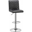 Pemberly Row Adjustable Swivel Bar Stool in Black (Set of 2)