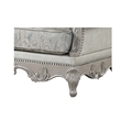 Pemberly Row Contemporary Solid Wood Loveseat in Silver Finish