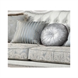 Pemberly Row Contemporary Solid Wood Loveseat in Silver Finish