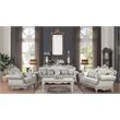 Pemberly Row Contemporary Solid Wood Loveseat in Silver Finish