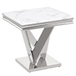 Pemberly Row Contemporary Silver Square Faux Marble End Table