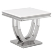 Pemberly Row Contemporary Silver Square Faux Marble End Table