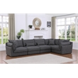 Pemberly Row Linen Fabric Upholstered Armless Chair in Dark Gray