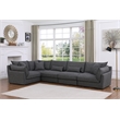Pemberly Row Linen Fabric Upholstered Armless Chair in Dark Gray
