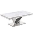 Pemberly Row Modern Silver Rectangle Faux Marble Coffee Table