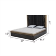 Pemberly Row Modern 5-PC Wood Queen Bedroom Set in Black/Gold