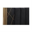 Pemberly Row Modern 5-PC Wood Queen Bedroom Set in Black/Gold