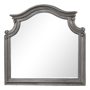 Pemberly Row Traditional Mirror Made With Wood in Gray Finish