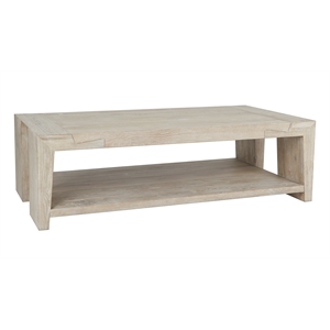 Pemberly Row Modern 60&quot Wood Coffee Table in White Oak Finish