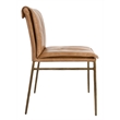Pemberly Row Modern Tan Premium Leather Dining Chair Set of 2