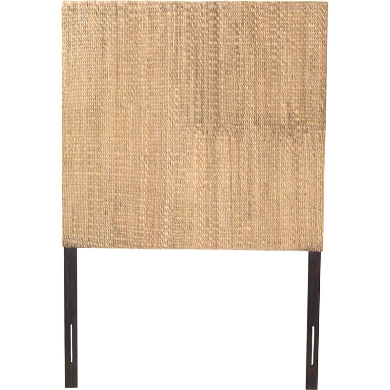 Pemberly Row Modern Wood Grassweave Twin Headboard in Natural