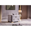 Pemberly Row Thick Velvet Fabric Chair Made With Wood in Gray