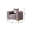 Pemberly Row Thick Velvet Fabric Chair Made With Wood in Gray