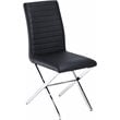 Pemberly Row Stainless Steel Dining Chair in Black (Set of 2)