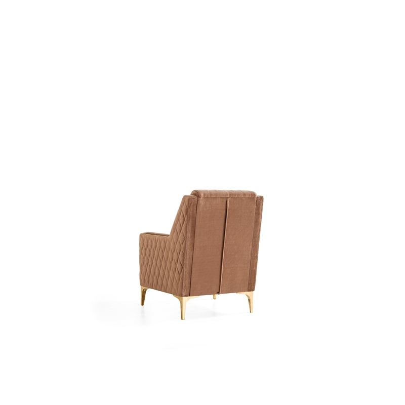 Pemberly Row Contemporary Velvet Fabric Wooden Chair in Copper
