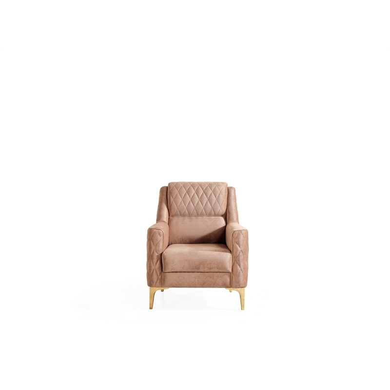 Pemberly Row Contemporary Velvet Fabric Wooden Chair in Copper