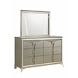 Pemberly Row Modern 6-Drawer Dresser Made with Wood in Silver