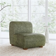 Pemberly Row Olive Green Leather Accent Chair with Round Legs