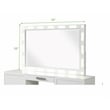 Pemberly Row Modern LED Mirror Set Made with Wood in Milky White
