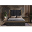 Pemberly Row Modern 5-Piece Wood King Bedroom Set in Black/Brass