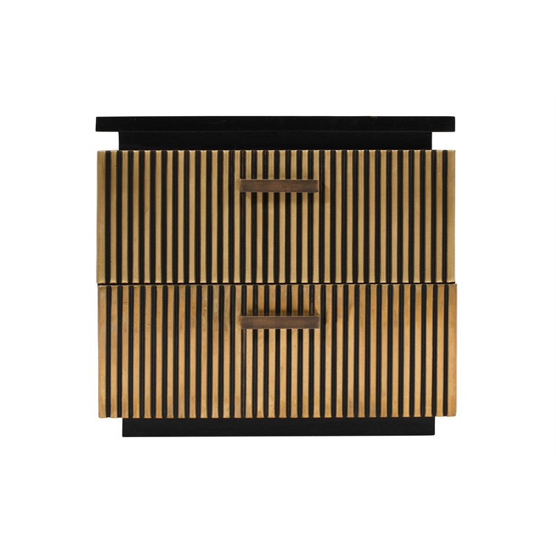 Pemberly Row Modern 5-Piece Wood King Bedroom Set in Black/Brass