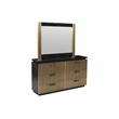 Pemberly Row Modern 5-Piece Wood King Bedroom Set in Black/Brass