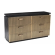 Pemberly Row Modern 5-Piece Wood King Bedroom Set in Black/Brass