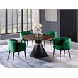 Pemberly Row Modern Round Oak Wood Dinette Table with Black Base