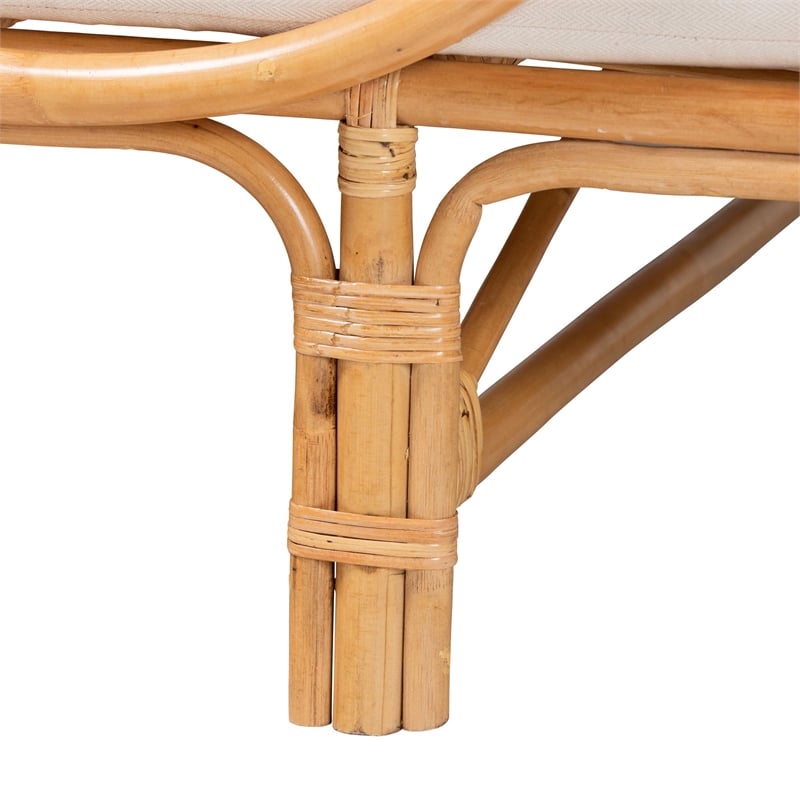 Pemberly Row Contemporary Bohemian Natural Brown Rattan Daybed