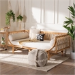 Pemberly Row Contemporary Bohemian Natural Brown Rattan Daybed
