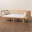 Pemberly Row Contemporary Bohemian Natural Brown Rattan Daybed