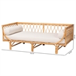 Pemberly Row Contemporary Bohemian Natural Brown Rattan Daybed