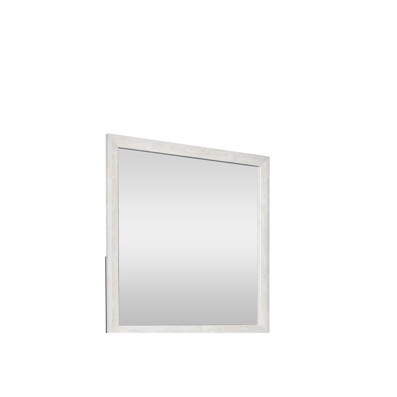 Pemberly Row Contemporary Square Mirror Made With Wood in Gray
