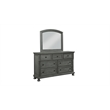 Pemberly Row Contemporary Mirror Made with Wood in Gray Finish