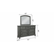 Pemberly Row Contemporary Mirror Made with Wood in Gray Finish