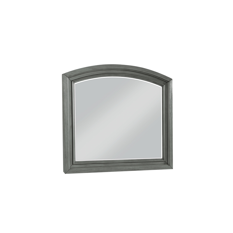 Pemberly Row Contemporary Mirror Made with Wood in Gray Finish
