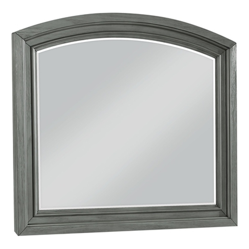 Pemberly Row Contemporary Mirror Made with Wood in Gray Finish