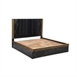 Pemberly Row Contemporary Queen Bed Made with Wood in Black/Gold