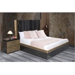 Pemberly Row Contemporary Queen Bed Made with Wood in Black/Gold