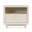 Pemberly Row Contemporary 1-Drawer Mango Wood Nightstand in Sand