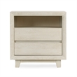 Pemberly Row Contemporary 2-Drawer Mango Wood Nightstand in Sand