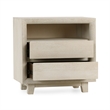 Pemberly Row Contemporary 2-Drawer Mango Wood Nightstand in Sand