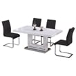 Pemberly Row Contemporary 5-piece Solid Wood Dining Set in Black