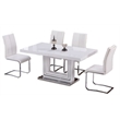 Pemberly Row Contemporary 5-piece Solid Wood Dining Set in White
