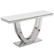 Pemberly Row Modern Silver Rectangle Faux Marble Console Table
