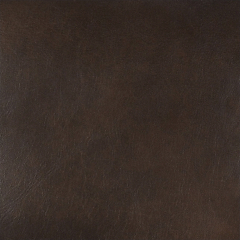 Pemberly Row Modern Brown Leather Accent Chair with Iron Frame