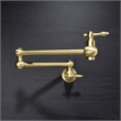 Pemberly Row Modern Pot Filler Faucet Brass Wall Mount in Gold