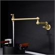 Pemberly Row Modern Pot Filler Faucet Brass Wall Mount in Gold